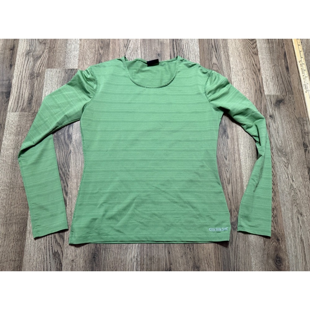 GSX Shirt, Women's Size Small, Green, Striped, Long Sleeve, Athletic Wear